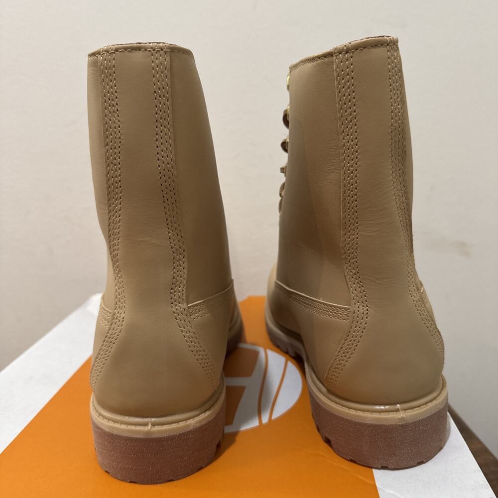 Timberland Heritage 8 In Lace Waterproof Medium Beige Full Grain Boots Sz 8.5 - Picture 4 of 10